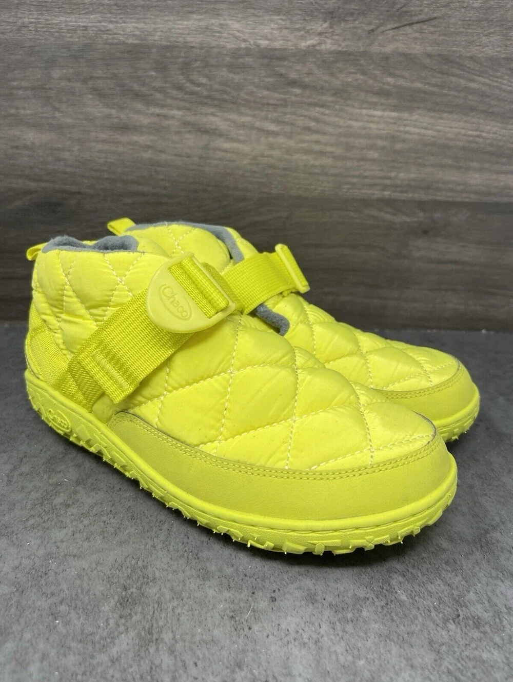 Chaco Ramble Puff Shoes Womens Size 8 Hi Vis Green Slip On Buckle